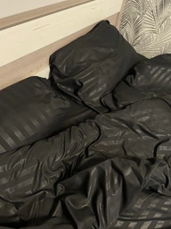 Комплект постельного белья Эней-Плюс Евро 200x220 см Luxe-0027 черный Microfiber (4820001457773) фото от покупателей 5