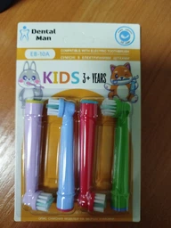 Oral b Braun Kids насадки для электрической детской зубной щетки на зубную щетку орал би браун Dental Man EB 10 сменные разноцветные мягкая щетина универсальные насадка детская мягкая набор 4 шт для зубов десен и межзубных промежутков на орал б