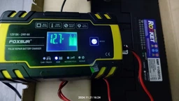 Зарядное устройство для автомобильного аккумулятора Foxsur 12V-24V 8A Желтый FBC122408D фото от покупателей 4