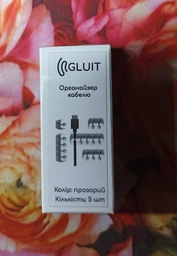Органайзер для кабелю самоклеючий Gluit. Білий, 5 шт (15 слотів) фото від покупців 1