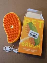 Паровая щетка расческа для вычесывания шерсти котов 3 в 1 Steamy Cat Brush Зеленая фото от покупателей 15