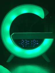 Многофункциональный ночник с будильником BT-3401 RGB с Bluetooth колонкой, Радио и беспроводной зарядкой Белый фото от покупателей 10