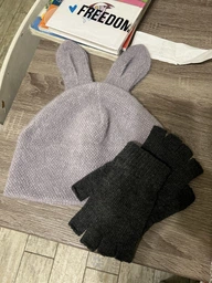 Шапка Заєць з вушками (Кролик) Біла, Унісекс One size