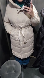 Куртка зимняя длинная женская Aixiaohua 9068 L Коричневая (ROZ6501054813) фото от покупателей 4