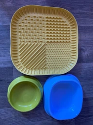 Килимок для злизування ласощів та їжі Fiboo Fiboowl Spiky 19x19 см Синій (FIB0237)