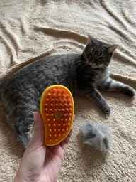 Паровая щетка расческа для вычесывания шерсти котов 3 в 1 Steamy Cat Brush Зеленая фото от покупателей 10