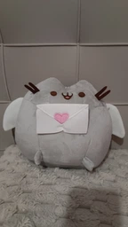М'яка іграшка Пушин кет Pusheen cat великий 23х25 см з Листом в лапках Сірий n-11281