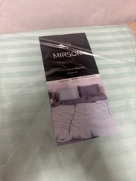 Комплект постельного белья MirSon евро 200x220 см Royal Soft Stripe 30-0013 + 30-0010 Windly сатин (2200008075712)
