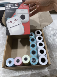 Детский портативный термопринтер Jetix Mini printer Blue с набором карандашей и термобумаги в комплекте (JMP-2-TPC1K) фото от покупателей 1