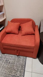 Кресло-диван для детской комнаты Tobi Sho Юниор-0.8 раскладное мягкое рогожка Gold Brown/02, 980х800х800 мм