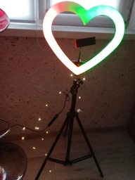 Лампа кольцевая для селфи светодиодная Сердце Led 26 см с держателем телефона