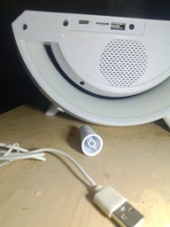 Многофункциональный ночник с будильником BT-3401 RGB с Bluetooth колонкой, Радио и беспроводной зарядкой Белый фото от покупателей 6