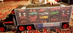 Игровой набор Трейлер автоперевозчик с ручкой, Dickie Toys, 3749023 фото от покупателей 1