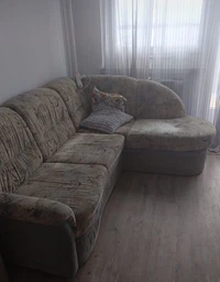 Чехол для мебели Naperine угловой диван жатка с оборкой Графит