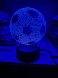 3D ночник CREATIVE подарочная ночная LED лампа светодиодный светильник Футбольный мяч 7 цветов на батарейках из акрила для дома спальни детской оригинальный интерьерный декор романтический подарок парню мужу
