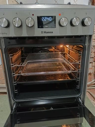 Комбінована плита Hansa, 50х60 см, 65 л, чавунні конфорки, газовий контроль, дисплей, сірого кольору. (629697) фото від покупців 1