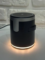 Складная беспроводная зарядная док станция MagSafe 3 в 1 с ночником для iPhone Apple Watch AirPods магнитная зарядка зарядное устройство для айфона смарт-часов наушников Apple White M1-W