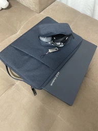 Чехол-сумка с ручкой для Ноутбука Макбука MacBook Air/Pro M1 M2 М3 М4 13.3"/13.6"/14'' с сумочкой для зарядки, мышки и телефона Тёмно-Серый фото от покупателей 1
