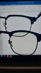 Очки для компьютера 2208 защитные стильные металлические оправы Blue Blocker Black (FF-1128)