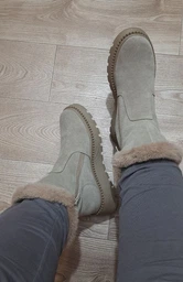 Женские зимние ботинки MYZ 0078 GRAY из натуральной серой замши. Размер 39 фото от покупателей 4