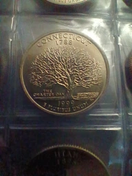 Монета США 25 центов (квотер) 1999 D «Штаты и территории - Коннектикут» UNC (KM#297)