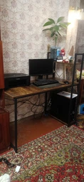 Компьютерный стол Лофт 120 x 60 см Bonro BN-003 Loft темно - коричневый с боковыми полками Рабочий офисный фото от покупателей 14