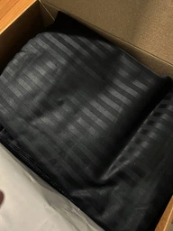 Постільна білизна бавовняна у Смужку Двоспальна 180 x 220 Страйп сатин 50 x 70 Чорна 2 фото від покупців 3