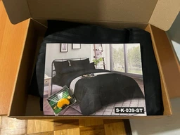 Постільна білизна бавовняна у Смужку Двоспальна 180 x 220 Страйп сатин 50 x 70 Чорна 2