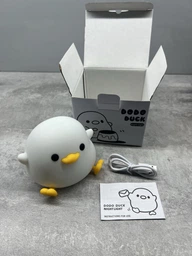 Ночник детский DS-DUCK-01 в форме мультяшной утки силиконовый мягкий сенсорный с аккумулятором Белый (0003) фото от покупателей 2