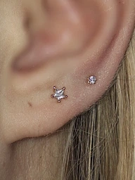 Сережки гвоздики Xuping Jewelry зірочки 3 мм золотисті