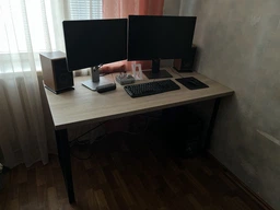 Компьютерный стол Ferrum-decor Дейв 75x140x70 черный ДСП Дуб Сан-Марино 32мм фото от покупателей 4