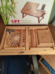 Бамбуковый столик для ноутбука UFT T25 New с подставкой для телефона фото от покупателей 17