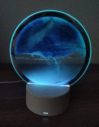 Ночник 3D зыбучие пески с Led подсветкой 7 режимов синий песок