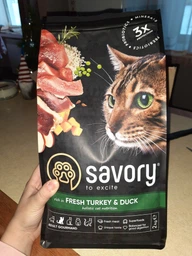Сухой корм для взрослых капризных кошек Savory (индейка и утка) 2 кг фото от покупателей 1