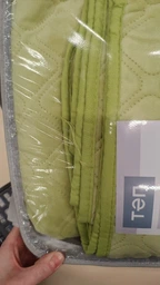 Покривало ТЕП велюрове Velour Ромб круглий Салатовий Полуторне 150х210 см Двостороннє фото від покупців 3