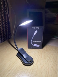 Лампа для чтения книг Аккумуляторная Перезаряжаемая 7 LED светодиодов 3 уровня свечения 3000-6000К Гибкая Clip ножка прищепка A01 Black фото от покупателей 9