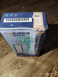 Генератор мыльных пузырей со светомузыкой Динозаврик игрушка Bubble stick dinosaur с батарейками в комплекте 35 см Розовый фото от покупателей 1