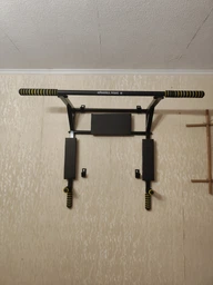 Настінний турнік бруси для будинку PowerPullUp 3в1 c упором для преса чорний