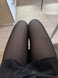 Сексуальні колготки-сітка з мерехтливими стразами Sexy OneSize чорний (1-145)