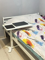 Приставной стол на колесах с регулировкой высоты RZTK Desk Compact White 700 х 400 мм фото от покупателей 14
