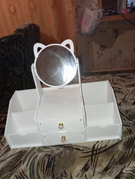 Большой DIY Органайзер для косметики и инструментов для макияжа с зеркалом на 5 секций, с выдвижными ящиками, 40х20х34,5 см, белый (COSM5477WH) фото от покупателей 15