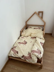 Дитяче ліжко будиночок Монтессорі BUSY WOOD на ніжках Модель 3 160х80 см сірий