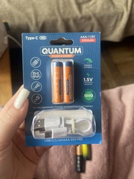 Акумулятор літій-іонний Quantum USB Li-ion AAA 1.5V 2 шт (0746020704480) фото від покупців 1