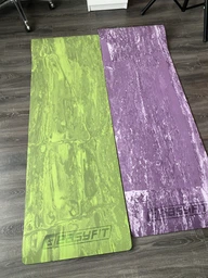 Професійний спортивний нековзний килимок каремат для йоги та фітнесу EasyFit PER Premium Mat EF-1930-1-B 183х61х0.8 см салатовий фото від покупців 6