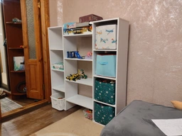 Стелаж MebelProff К-38, стелаж для книг, стелаж для дому, стелаж для декору, полиці для іграшок, книг Венге/Білий