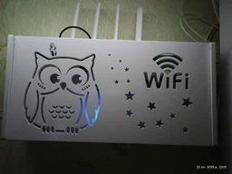 Полка для роутера WiFi Сова и звезды коробка 40*20*10 см Белая фото от покупателей 3