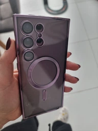 Чохол ударостійкий Wave Metal Color Case with MagSafe + лінзи на камеру для Samsung Galaxy S22 Ultra Deep Purple