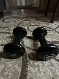 Гантели виниловые LiveUp VINYL DUMBBELL EGG HEAD 2х4кг Черный