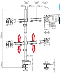 Настольное крепление для монитора Brateck LDT66-C048 17''-32''