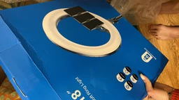 Светодиодная кольцевая LED лампа RinG RL-18 с пультом и штативом на 3 держателя 45 см белый/черный фото от покупателей 2
